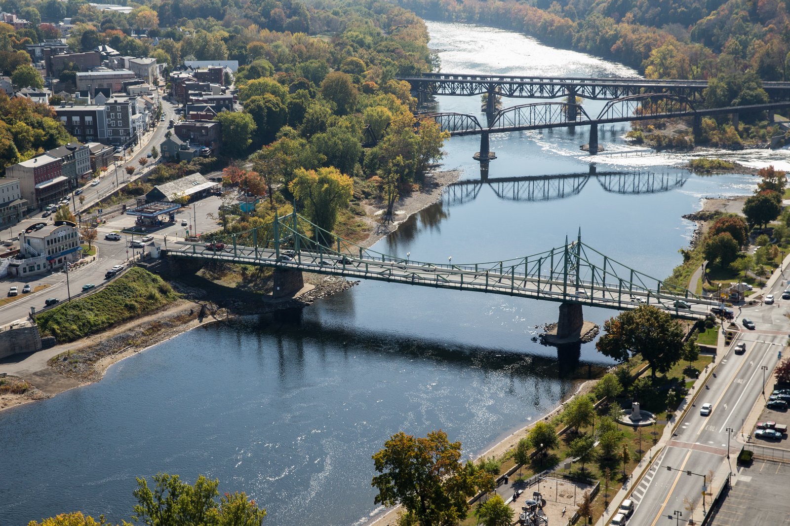 Riverfront scenery in Easton Pennsylvania
